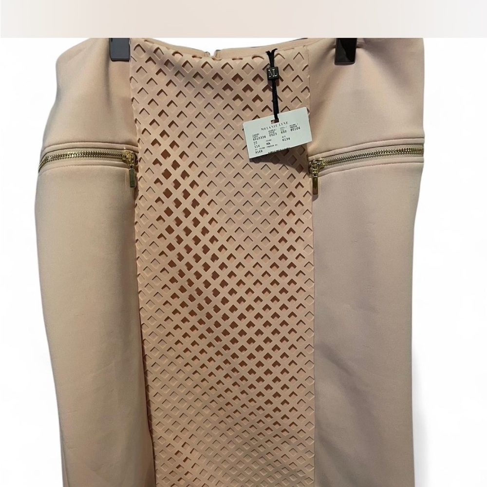 NWT Linea Domani (Melanie Lyne) Baby Pink Skirt with Gold Accents size 10